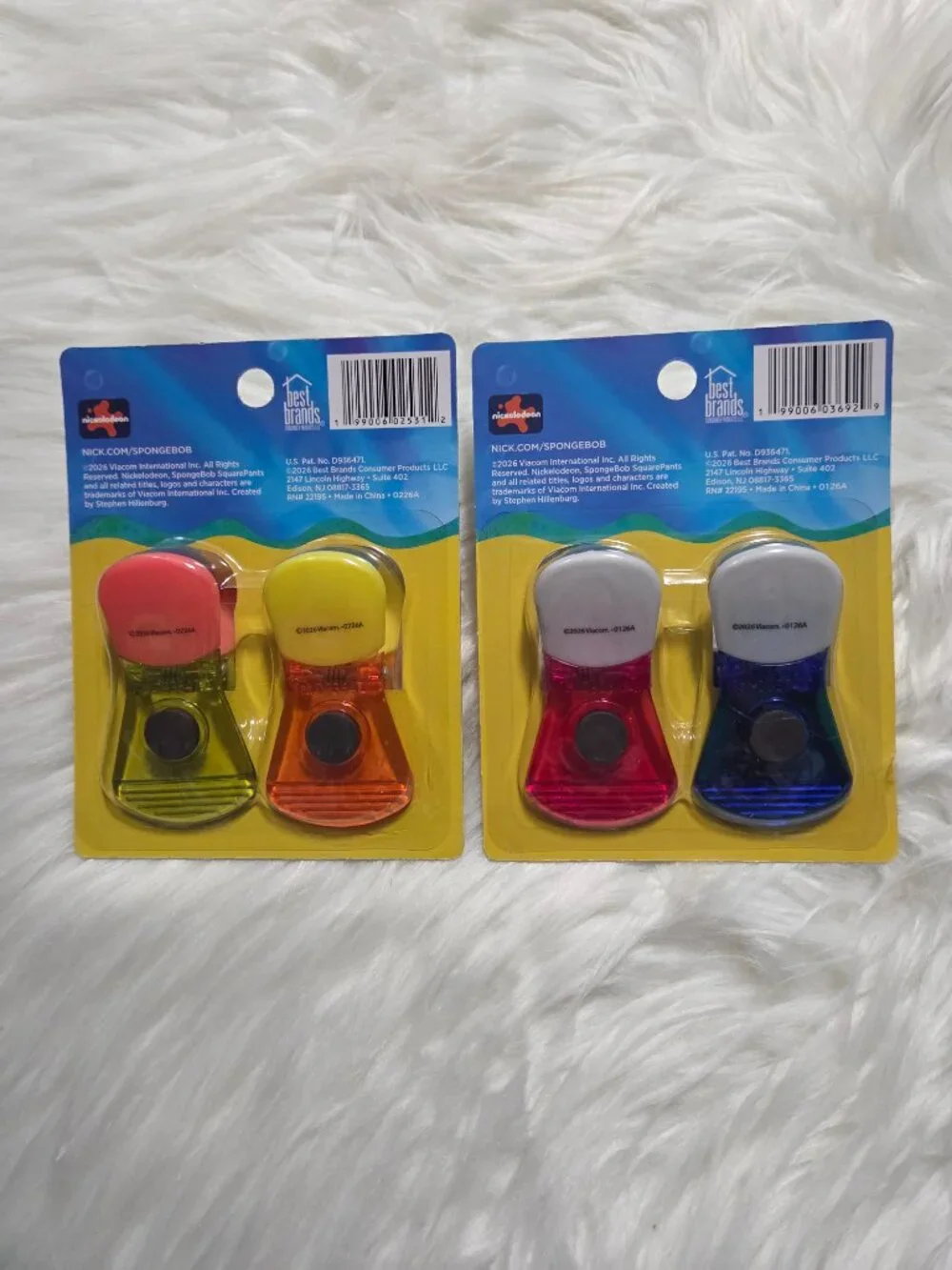 SpongeBob Squarepants Magnetic Bag Clip Set